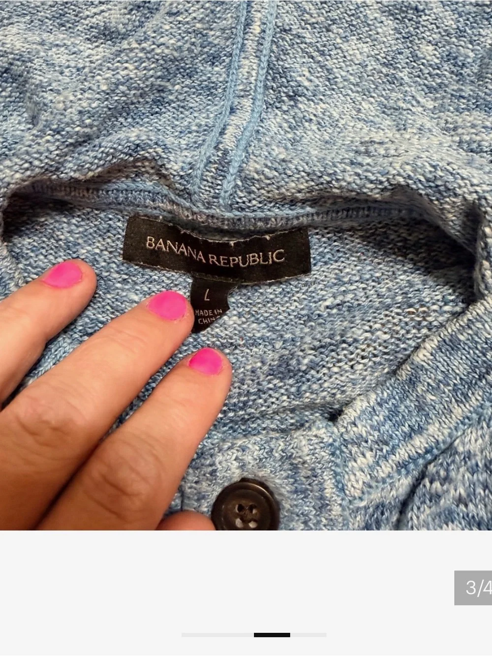 Banana Republic Heather Blue Henley Hoodie
